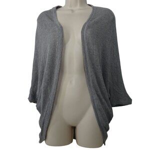Aeropostale Gray Open Front Knit Cardigan Sweater Women Size L Dolman 3/4 Sleeve